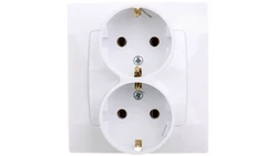 KARO Gniazdo podwójne z/u Schuko białe GP-2SS/00