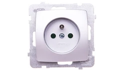 KARO Gniazdo pojedyncze z/u z przesłonami srebrny perłowy GP-1SZP/m/43