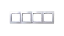 KARO Ramka poczwórna do łączników IP44 srebrny perłowy RH-4S/43