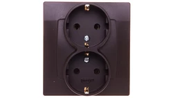 KARO Gniazdo podwójne z/u Schuko czekoladowy metalik GP-2SS/40