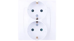 KARO Gniazdo podwójne z/u Schuko z przesłonami białe GP-2SSP/00