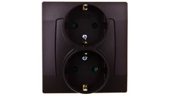 KARO Gniazdo podwójne z/u Schuko z przesłonami czekoladowy metalik GP-2SSP/40