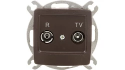 KARO Gniazdo antenowe RTV końcowe 2,5-3dB czekoladowy metalik GPA-SK/m/40