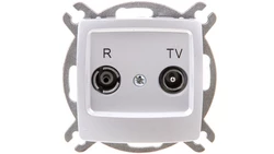 KARO Gniazdo antenowe RTV końcowe 2,5-3dB srebrny perłowy GPA-SK/m/43