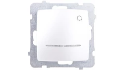 KARO Przycisk /dzwonek/ z podświetleniem srebrny perłowy ŁP-6SS/m/43