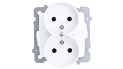 KARO Gniazdo podwójne z/u białe GP-2SRZ/m/00