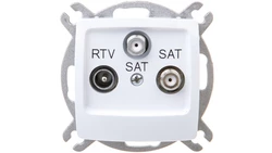 KARO Gniazdo antenowe RTV-SAT-SAT białe GPA-S2S/m/00