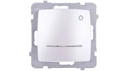 KARO Przycisk /światło/ z podświetleniem srebrny perłowy ŁP-5SS/m/43