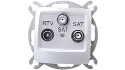 KARO Gniazdo antenowe RTV-SAT-SAT srebrny perłowy GPA-S2S/m/43