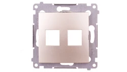 Simon 54 Pokrywa gniazda teleinformatycznego podwójnego 2xRJ Keystone płaska złoty mat DKP2.01/44