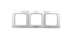 KARO Ramka potrójna do łączników IP44 srebrny perłowy RH-3S/43
