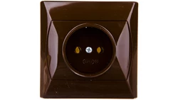 AKCENT Gniazdo pojedyncze b/u brązowe GP-1A/24