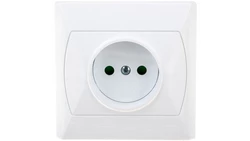 AKCENT Gniazdo pojedyncze b/u z przesłonami białe GP-1AP/00