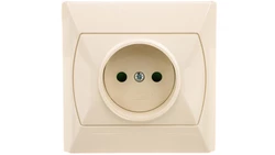 AKCENT Gniazdo pojedyncze b/u z przesłonami beżowe GP-1AP/01