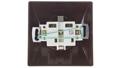 AKCENT Gniazdo pojedyncze z/u Schuko z przesłonami brązowe GP-1ASP/24