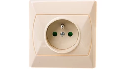 AKCENT Gniazdo pojedyncze z/u z przesłonami beżowe GP-1AZP/01