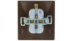 AKCENT Gniazdo podwójne z/u z niezamiennością faz brązowe GP-2AC/24