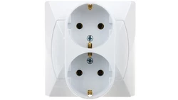 AKCENT Gniazdo podwójne z/u Schuko białe GP-2AS/00