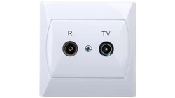 AKCENT Gniazdo antenowe RTV przelotowe 14dB białe GPA-14AP/00