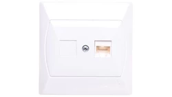 AKCENT Gniazdo komputerowe pojedyncze RJ45 kat.5e FOREX białe GPK-1A/F/00