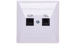 AKCENT Gniazdo teleinformatyczne RJ45 + RJ11 białe GPKT-A/K/00