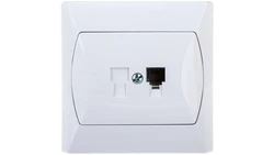 AKCENT Gniazdo telefoniczne pojedyncze RJ11 białe GPT-1A/00