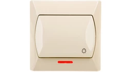 AKCENT Przycisk /światło/ z podświetleniem beżowy ŁP-5AS/01