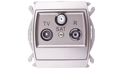 GAZELA Gniazdo antenowe RTV-SAT końcowe satynowe GPA-JS/m/16/16