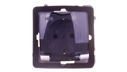 KARO Gniazdo bryzgoszczelne z/u Schuko IP44 klapka przezroczysta srebrny perłowy GPH-1SS/m/43/d