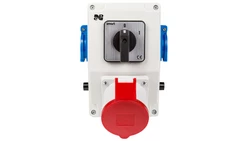 Zestaw instalacyjny z gniazdem 32A 5P+2x2P+Z RS-Z (0-1) czerwony 6276-00